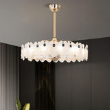 Luxury Adjustable Tricolor LED Chandelier Fan Light Image - 3