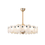 Luxury Adjustable Tricolor LED Chandelier Fan Light Image - 5