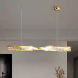 Luxury Adjustable Twisted Crystal Island Pendant Light Image - 1