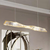 Luxury Adjustable Twisted Crystal Island Pendant Light Image - 2