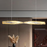 Luxury Adjustable Twisted Crystal Island Pendant Light Image - 3