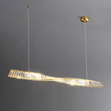 Luxury Adjustable Twisted Crystal Island Pendant Light Image - 6