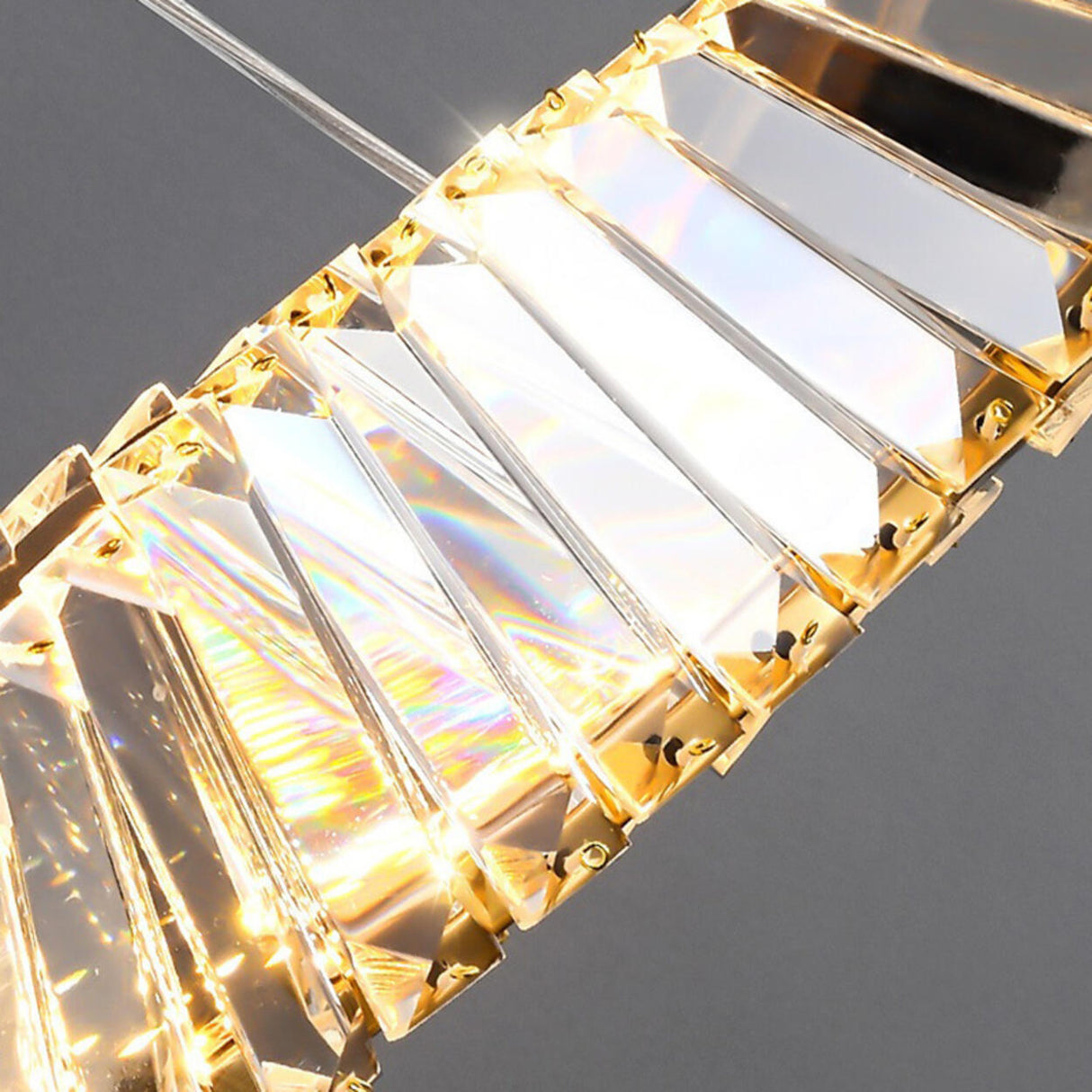 Luxury Adjustable Twisted Crystal Island Pendant Light Image - 8