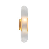 Luxury Alabaster Geometric Up Down LED Wall Sconce Image - 10