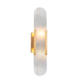 Luxury Alabaster Geometric Up Down LED Wall Sconce Image - 11