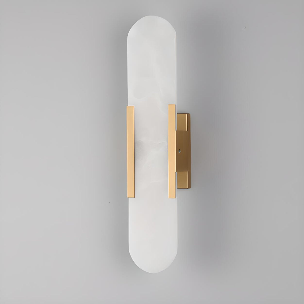 Luxury Alabaster Geometric Up Down LED Wall Sconce Image - 12