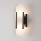 Luxury Alabaster Geometric Up Down LED Wall Sconce Image - 13