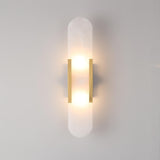 Luxury Alabaster Geometric Up Down LED Wall Sconce Image - 14