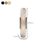 Luxury Alabaster Geometric Up Down LED Wall Sconce Image - 19