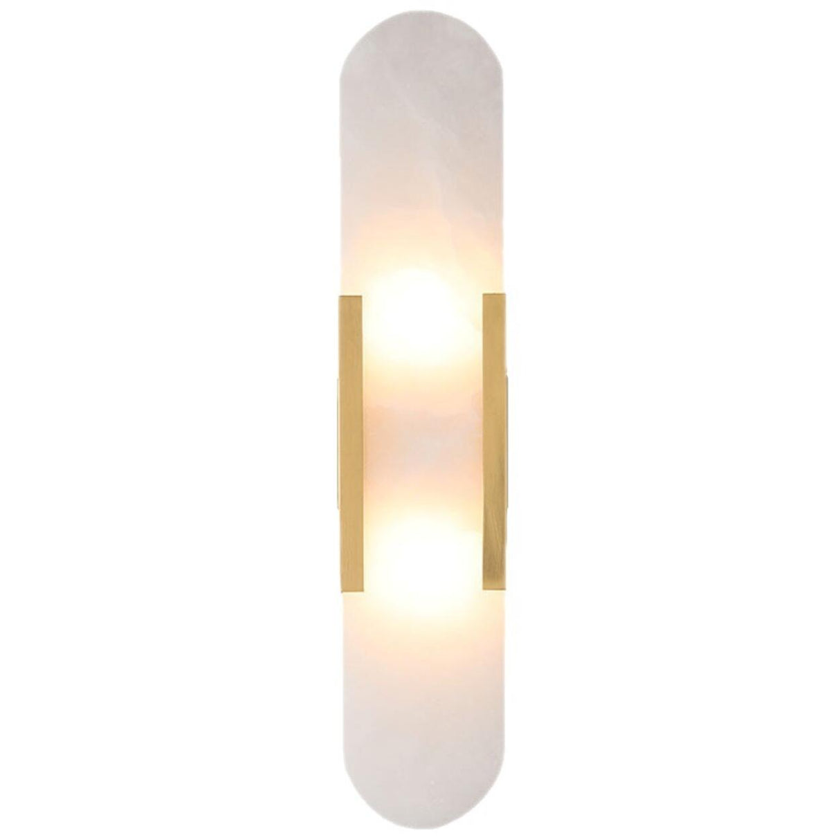 Luxury Alabaster Geometric Up Down LED Wall Sconce Image - 5