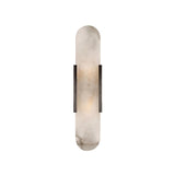 Luxury Alabaster Geometric Up Down LED Wall Sconce Image - 7