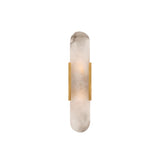 Luxury Alabaster Geometric Up Down LED Wall Sconce Image - 8