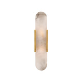 Luxury Alabaster Geometric Up Down LED Wall Sconce Image - 9