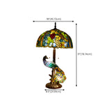 Luxury Art Deco Stained Glass Peacock Table Lamp Image - 12