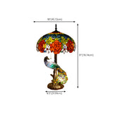 Luxury Art Deco Stained Glass Peacock Table Lamp Image - 13