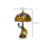 Luxury Art Deco Stained Glass Peacock Table Lamp Image - 14