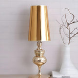 Luxury Barrel Shade Modern Metal Bedroom Table Lamp Image - 6