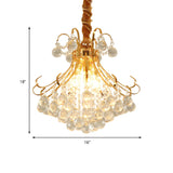 Luxury Bedroom Gold Crystal Ball Pendant Chandelier Image - 6