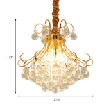 Luxury Bedroom Gold Crystal Ball Pendant Chandelier Image - 7