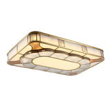 Luxury Bedroom Square Flower Gold Flush Mount Light Image - 6