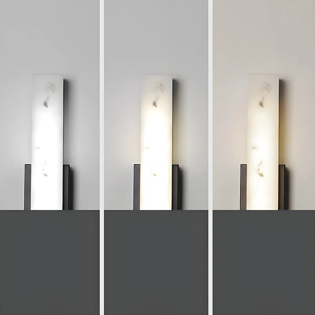 Luxury Black Rectangle Alabaster Dimmable Bedroom Wall Sconce Image - 11