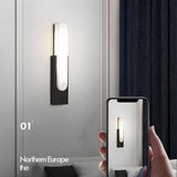 Luxury Black Rectangle Alabaster Dimmable Bedroom Wall Sconce Image - 13