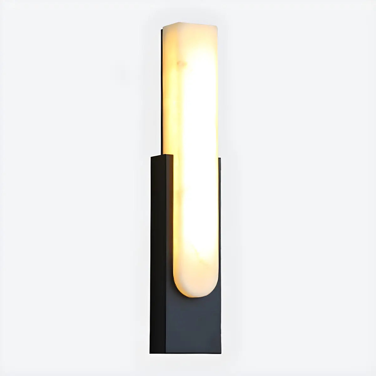 Luxury Black Rectangle Alabaster Dimmable Bedroom Wall Sconce Image - 6