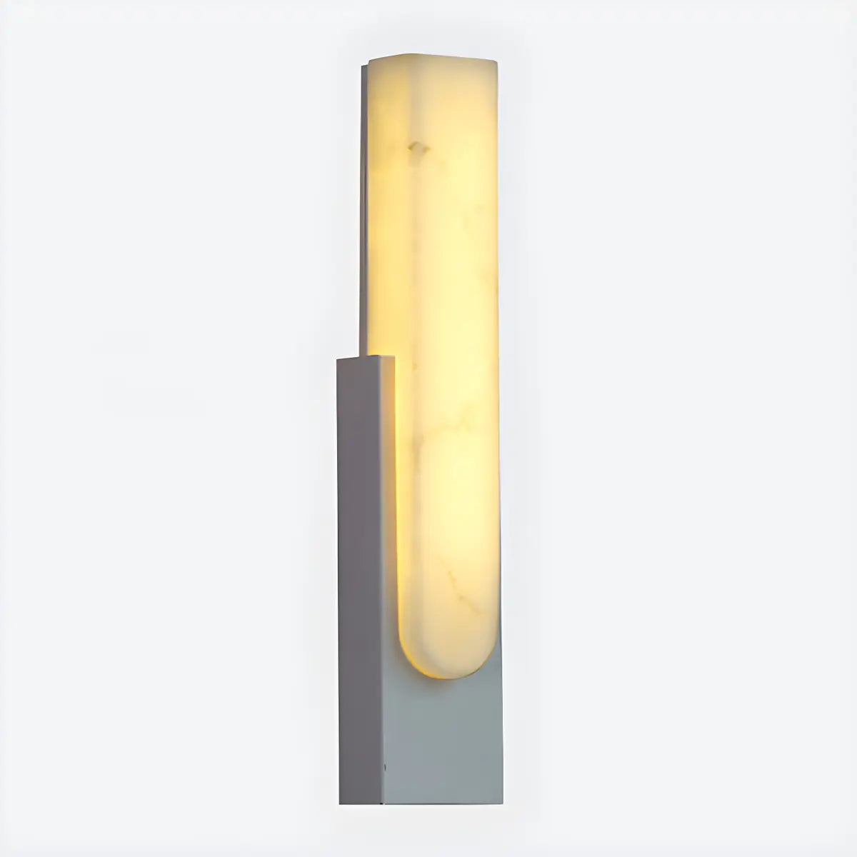 Luxury Black Rectangle Alabaster Dimmable Bedroom Wall Sconce Image - 7