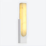 Luxury Black Rectangle Alabaster Dimmable Bedroom Wall Sconce Image - 8