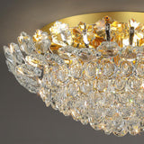 Luxury Bowl-Shaped Crystal Flush Mount Lamp Living Room Image - 13