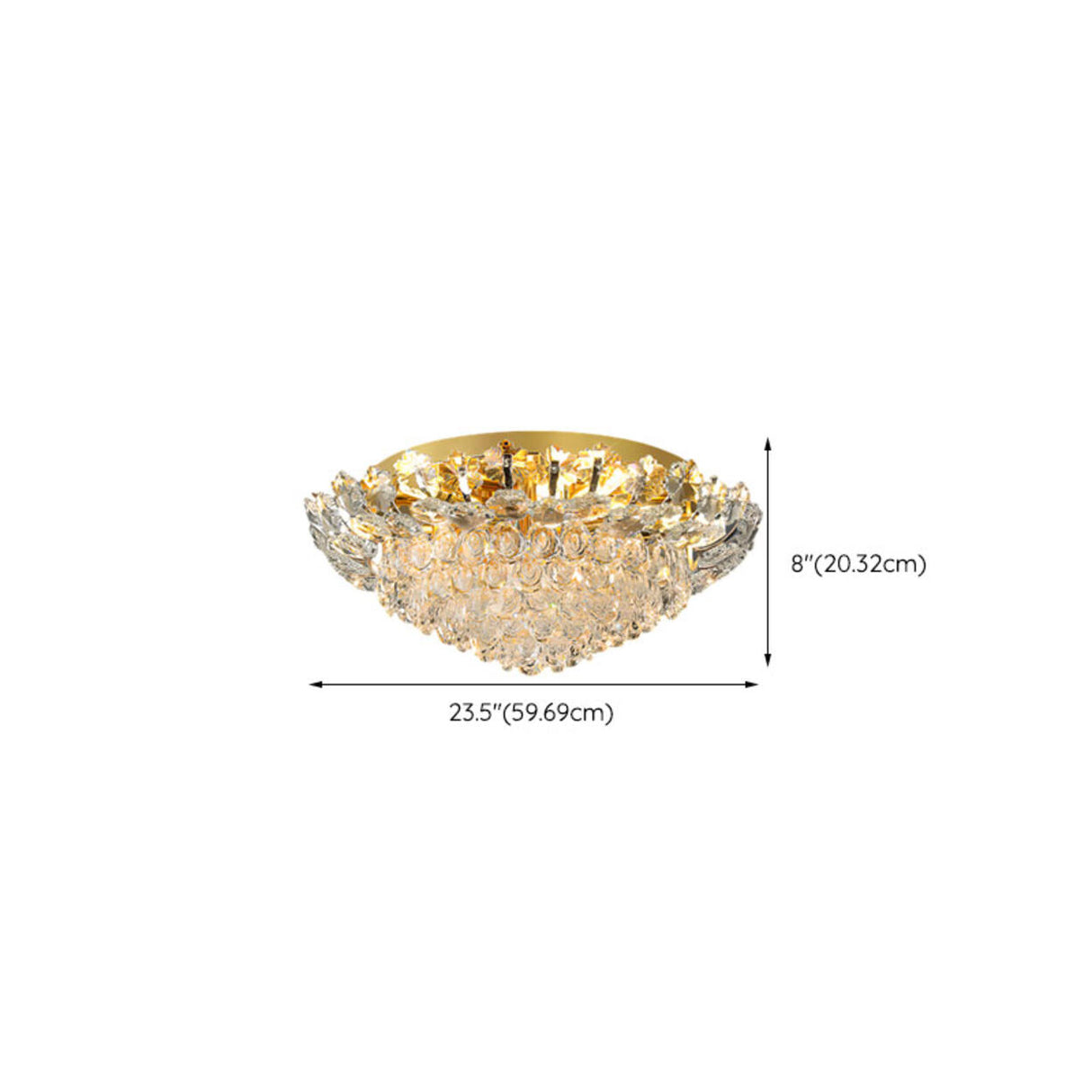 Luxury Bowl-Shaped Crystal Flush Mount Lamp Living Room Image - 18