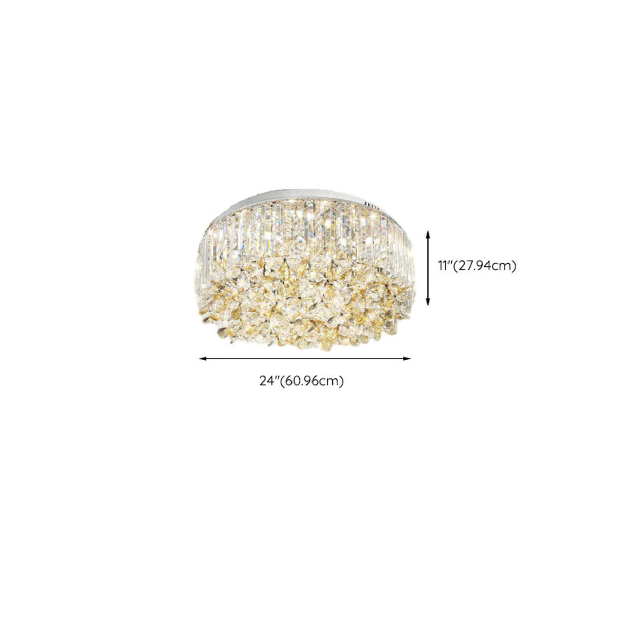 Luxury Branch Crystal Round Flush Mount Light 