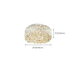 Luxury Branch Crystal Round Flush Mount Light #size