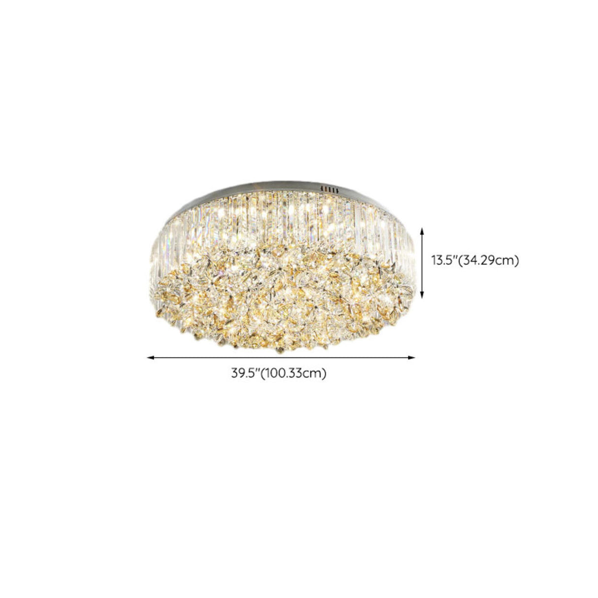 Luxury Branch Crystal Round Flush Mount Light Image - 13