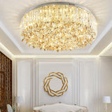 Luxury Branch Crystal Round Flush Mount Light Image - 3