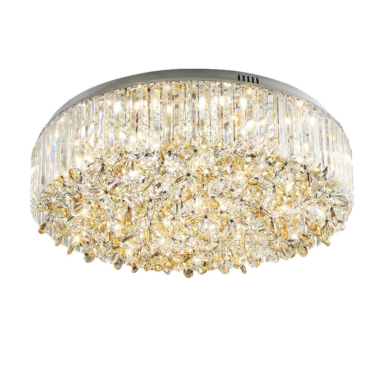 Luxury Branch Crystal Round Flush Mount Light Image - 7