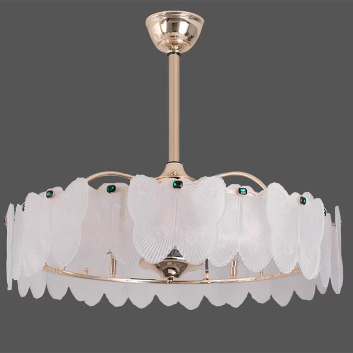 Luxury Butterfly Adjustable Blade Chandelier Fan Light Image - 13