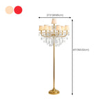 Luxury Candle Gold Crystal Chandelier Floor Lamp #size