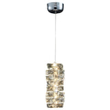 Luxury Chrome Geometric Crystal Pendant Light Image - 10