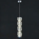 Luxury Chrome Geometric Crystal Pendant Light Image - 11