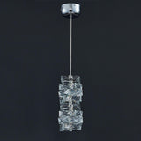 Luxury Chrome Geometric Crystal Pendant Light Image - 13