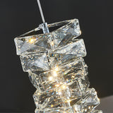 Luxury Chrome Geometric Crystal Pendant Light Image - 17