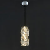 Luxury Chrome Geometric Crystal Pendant Light Image - 2