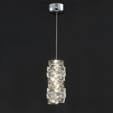 Luxury Chrome Geometric Crystal Pendant Light Image - 4