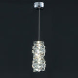 Luxury Chrome Geometric Crystal Pendant Light Image - 5