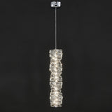 Luxury Chrome Geometric Crystal Pendant Light Image - 9