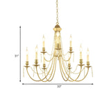 Luxury Classic 2 Tiers Gold Candlestick Chandelier Image - 4