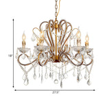 Luxury Classic Candelabra Brass Crystal Chandelier #size