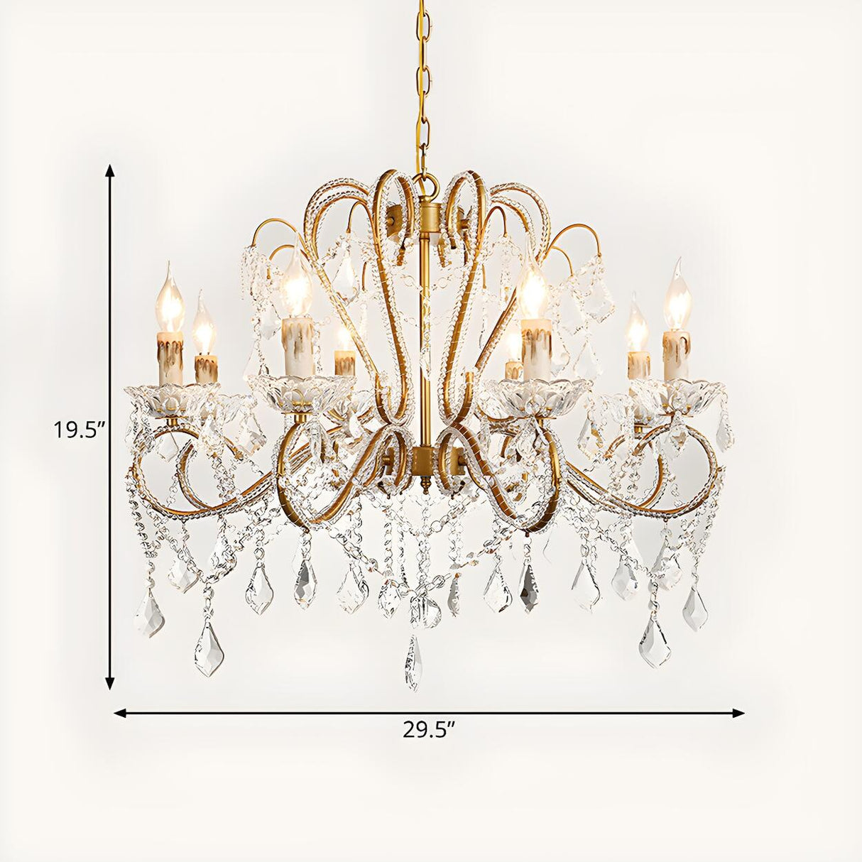 Luxury Classic Candelabra Brass Crystal Chandelier Image - 7