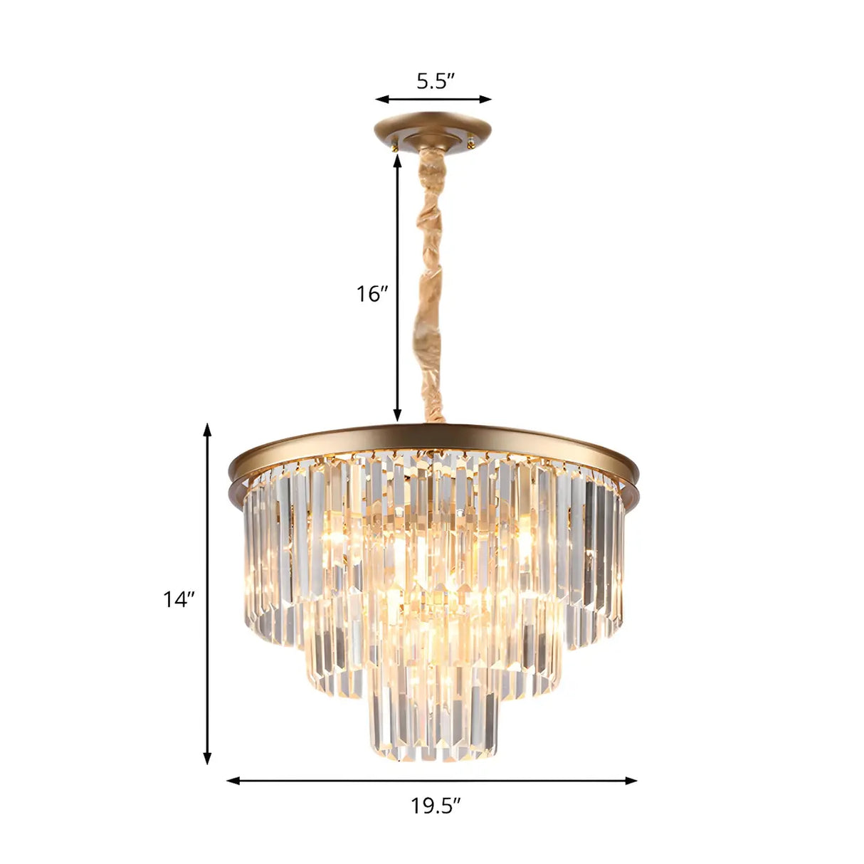 Luxury Clera Crystal Tiered Chandelier for Living Room Image - 12